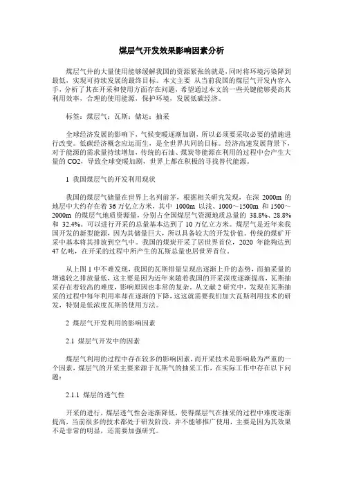 煤层气开发效果影响因素分析