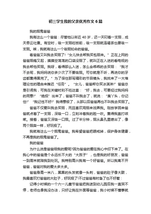 初三学生我的父亲优秀作文6篇