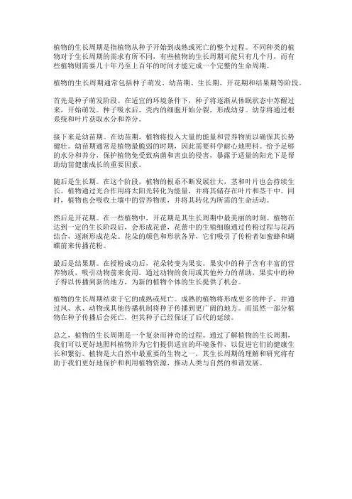 植物的生长周期