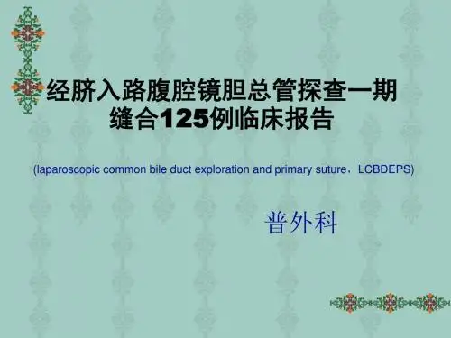 经脐入路腹腔镜胆总管探查一期缝合125例临床报告课件
