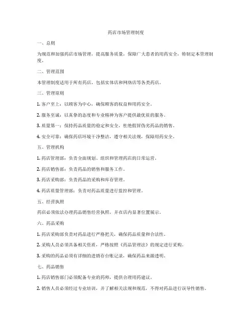 药店市场管理制度