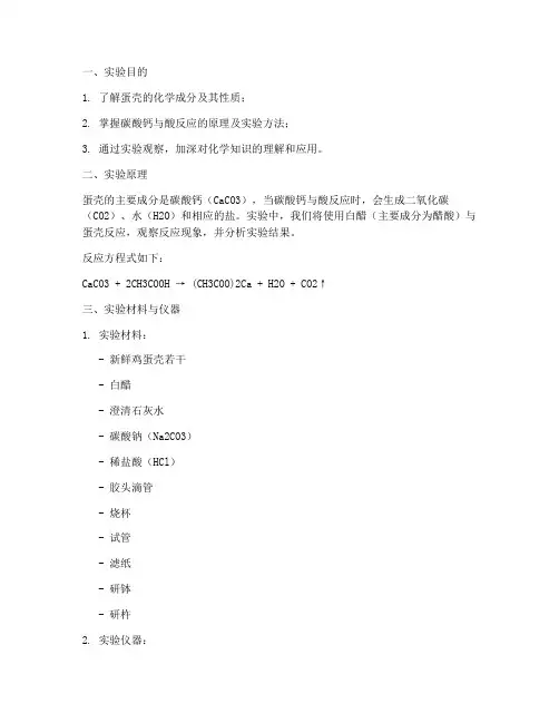 蛋壳化学实验报告