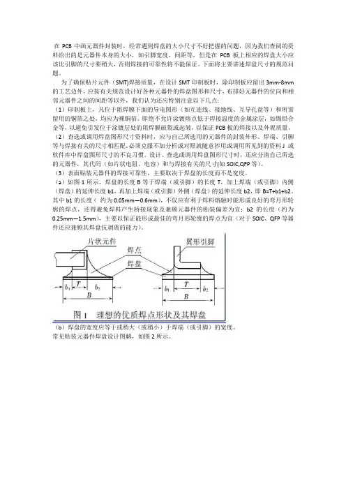 PCB中贴片元件封装焊盘尺寸的规范