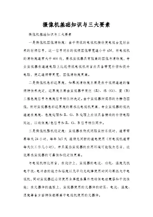 摄像机基础知识与三大要素