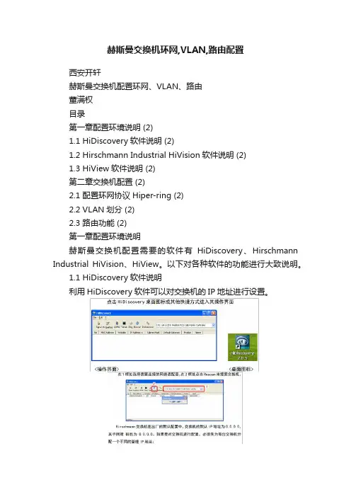 赫斯曼交换机环网,VLAN,路由配置
