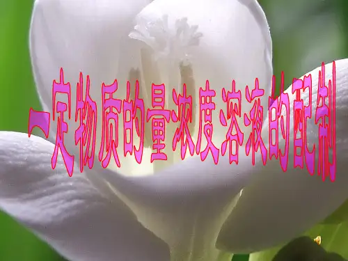 高中化学-一定物质的量浓度的溶液的配制