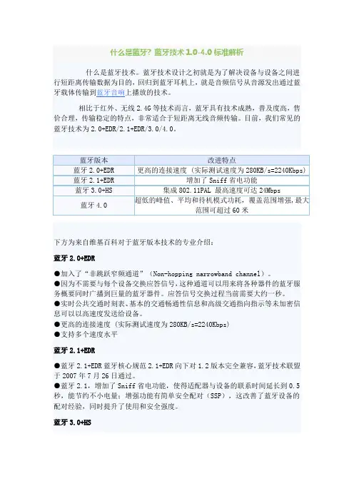 蓝牙标准