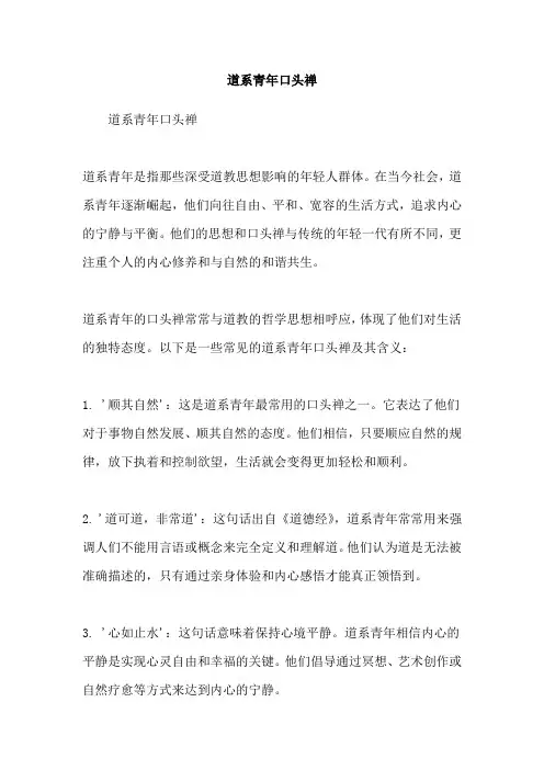 道系青年口头禅