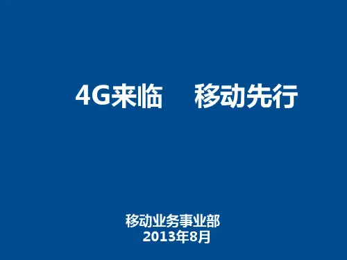 4G中国移动TD-LTE分析报告