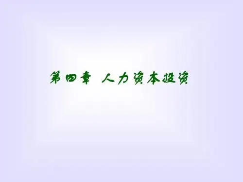 4.人力资本投资