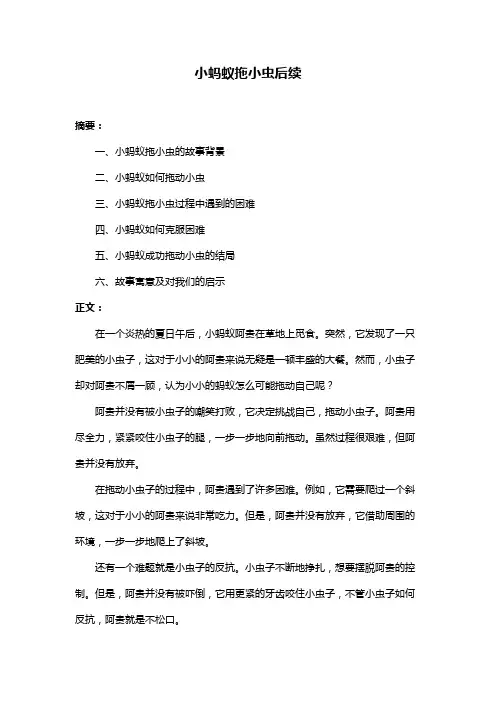 小蚂蚁拖小虫后续