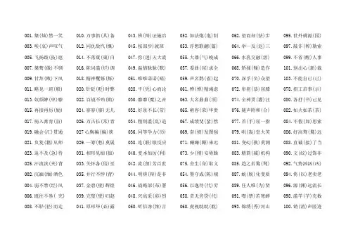 最齐全的常见错别字1230例