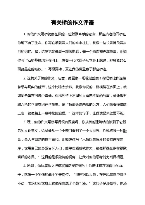 有关桥的作文评语