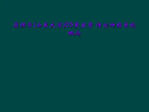 药理学(山东大学)05第五章 传出神经系统概论
