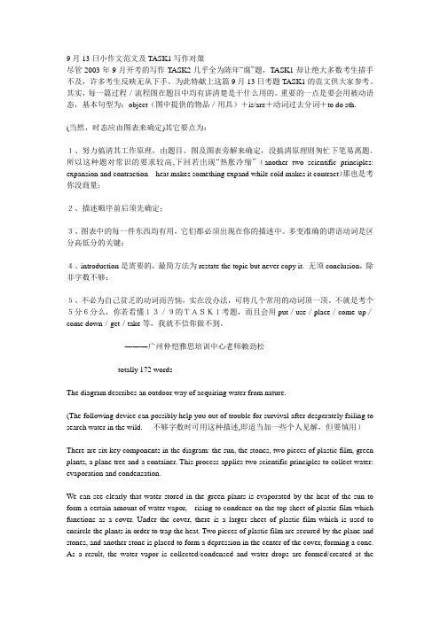 雅思小作文范文及TASK1写作对策