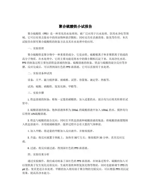 聚合硫酸铁小试报告