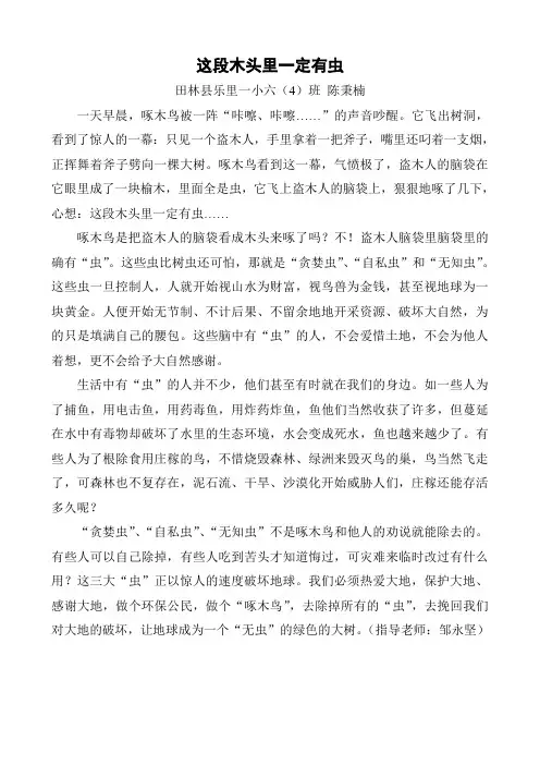 这段木头里一定有虫(六四陈秉楠)