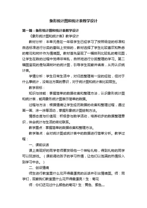 象形统计图和统计表教学设计