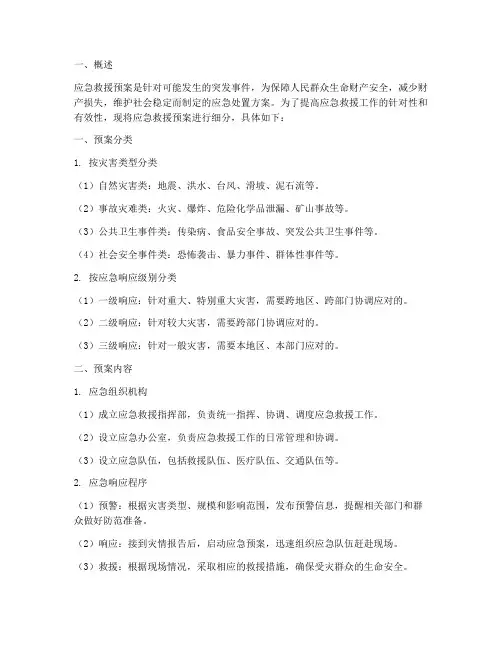 应急救援预案细分