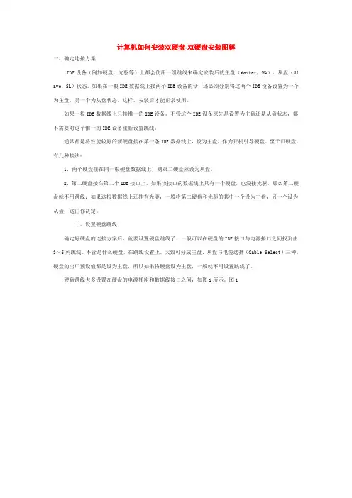 如何安装双硬盘-双硬盘安装图解