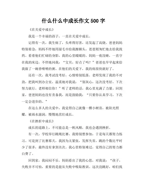 什么什么中成长作文500字