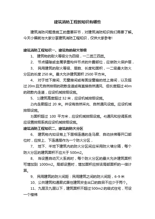 建筑消防工程的知识有哪些