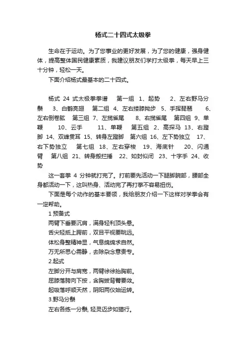 杨式二十四式太级拳