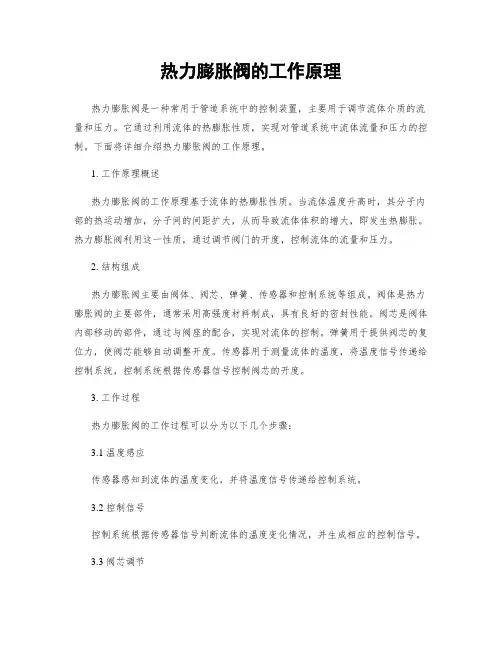 热力膨胀阀的工作原理