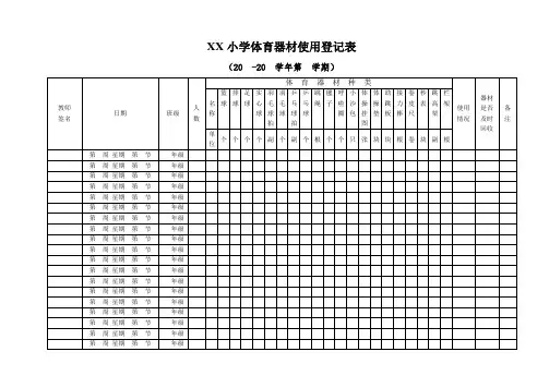 小学体育器材使用使用登记表(附安全培训知识共2篇).doc