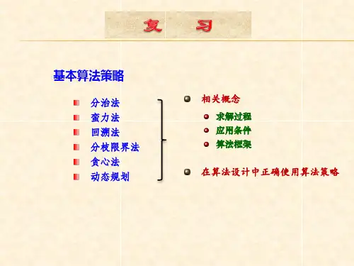 复习-算法设计与分析(第2版)-李春葆-清华大学出版社