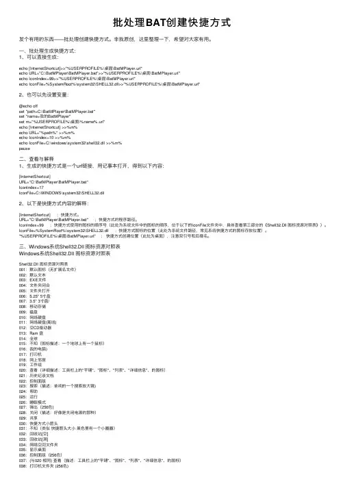 批处理BAT创建快捷方式