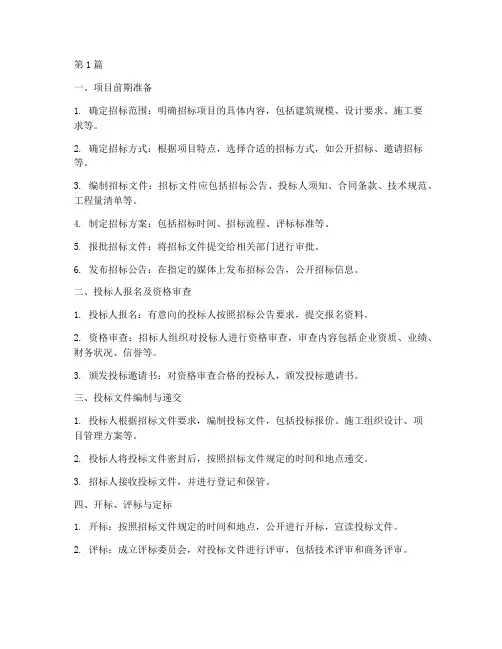建筑工程项目招标流程(3篇)