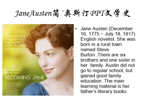 JaneAusten简·奥斯汀PPT文学史