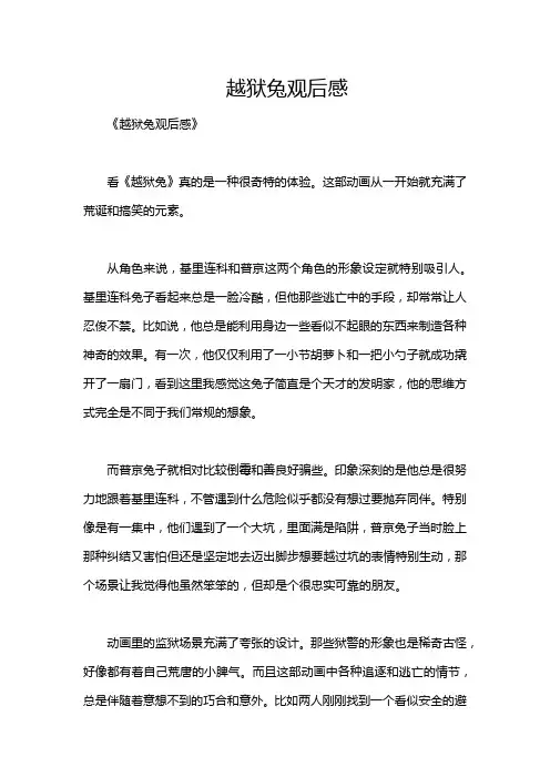 越狱兔观后感
