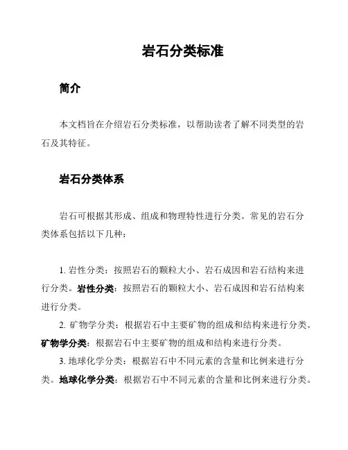 岩石分类标准