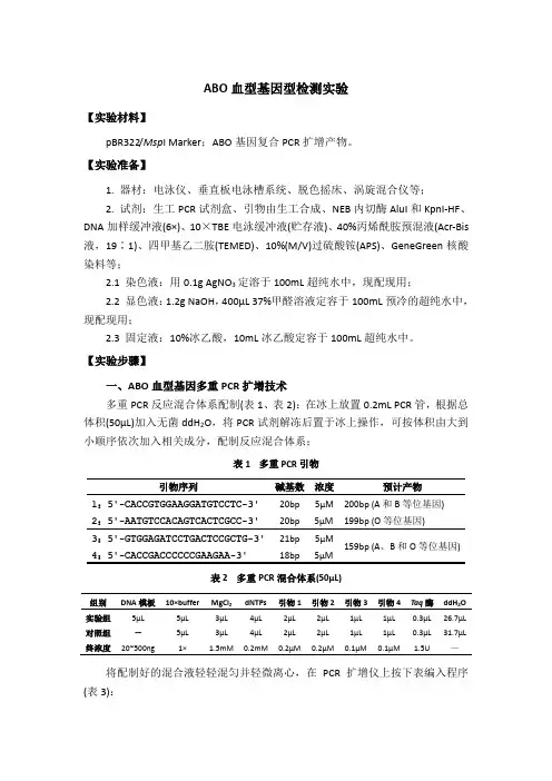 ABO血型基因型检测实验步骤