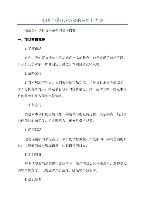 房地产项目营销策略及执行方案