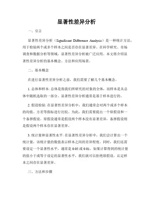 显著性差异分析