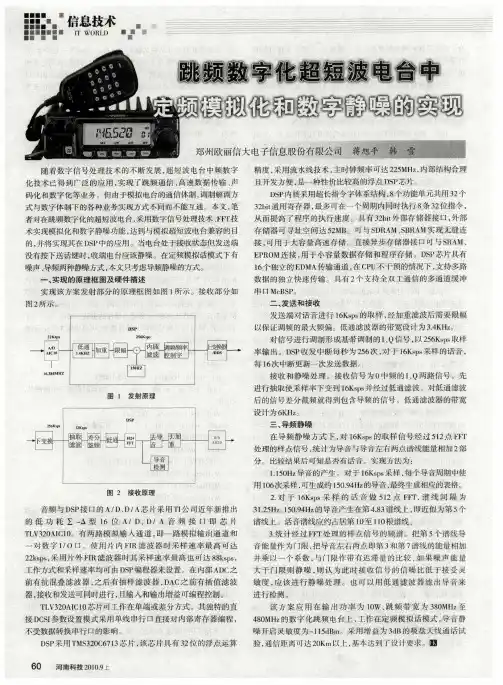 跳频数字化超短波电台中定频模拟化和数字静噪的实现