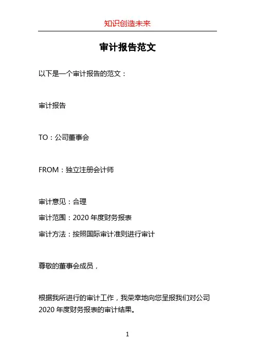 审计报告范文