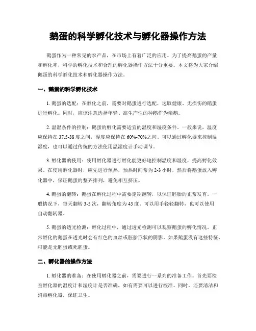 鹅蛋的科学孵化技术与孵化器操作方法