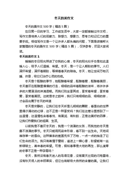 冬天的美作文