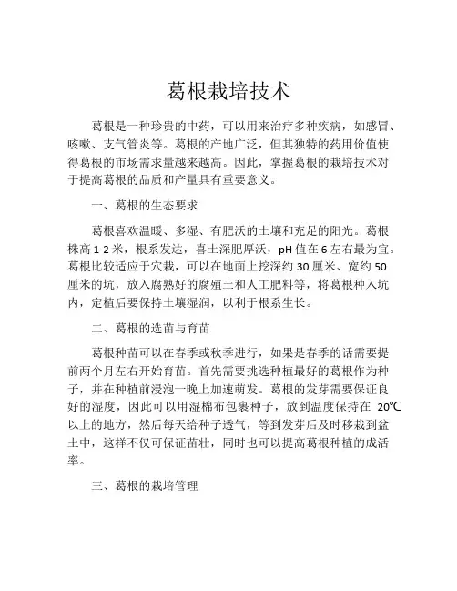 葛根栽培技术