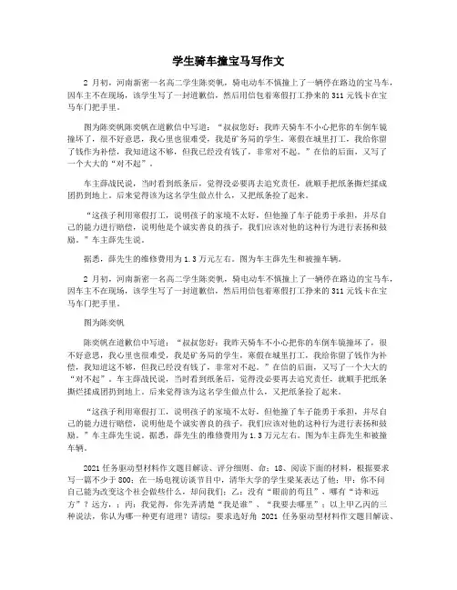 学生骑车撞宝马写作文