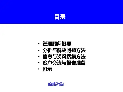 管理顾问方法培训课程(PPT 65页)