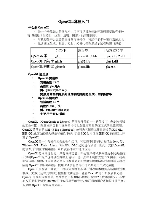 OpenGL介绍与编程入门