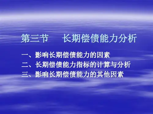 长期偿债能力分析