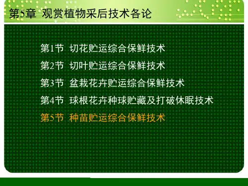 种苗贮运综合保鲜技术