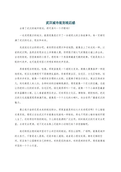 武汉城市规划观后感