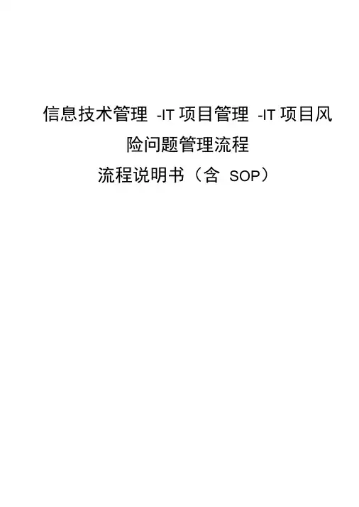 IT项目风险问题管理流程说明书v10